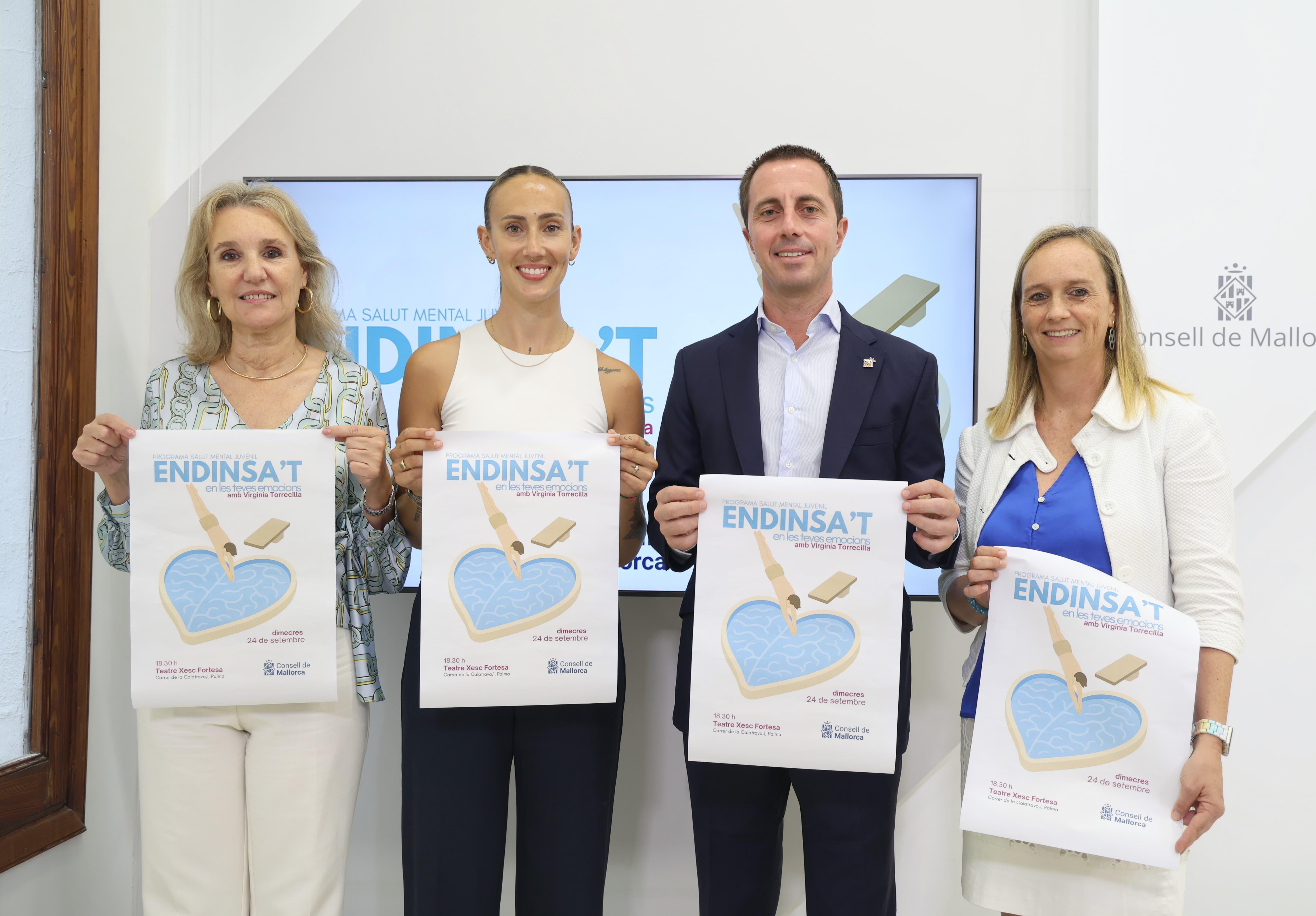 El president Galmés i la futbolista Virginia Torrecilla presenten el cicle formatiu «Endinsa’t en les teves emocions».